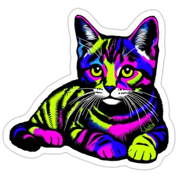 Cat - Sticker size S (10 x 10 cm) - white matte - Front