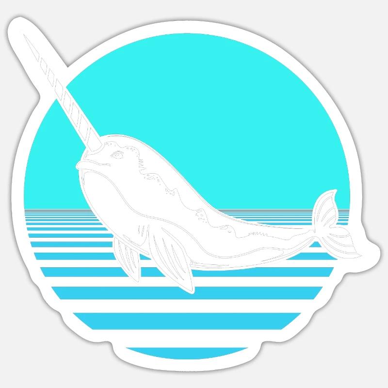 Narval - Sticker taille S (10 x 10 cm) - blanc mat