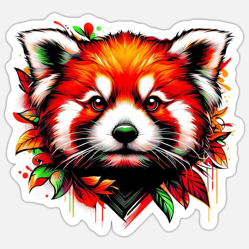 Red panda - Sticker size S (10 x 10 cm) - white matte