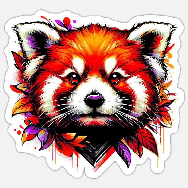 Red panda - Sticker size S (10 x 10 cm) - white matte
