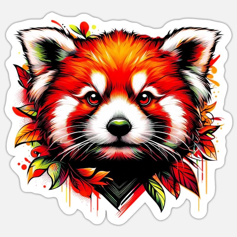 Red panda - Sticker size S (10 x 10 cm) - white matte