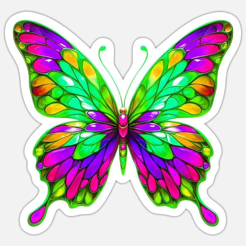 Butterfly - Sticker size S (10 x 10 cm) - white matte