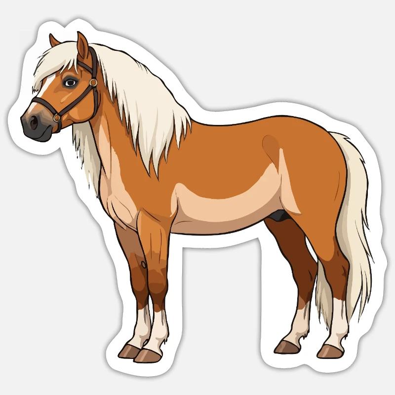 Haflinger bangs réel Sticker taille S (10 x 10 cm)