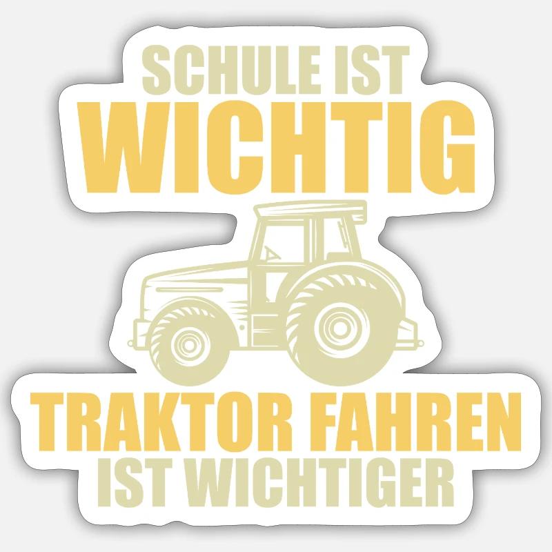 Trecker Trekker Traktor Schule Spruch Geschenk Sticker Größe S (10 x 10 cm)
