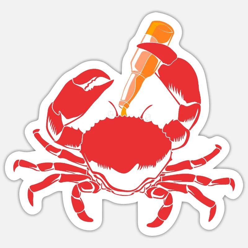 Crabe - Sticker taille S (10 x 10 cm) - blanc mat