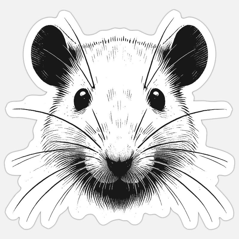 Ratte - Sticker Größe S (10 x 10 cm) - Mattweiß