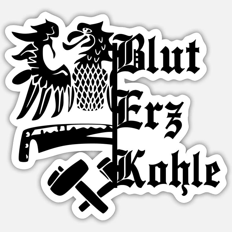 Minerai de sang Charbon Sticker taille S (10 x 10 cm)