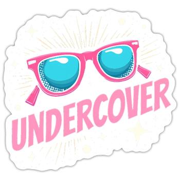 Undercover Costume - Sunglasses Fun - Sticker size S (10 x 10 cm) - white matte - Front