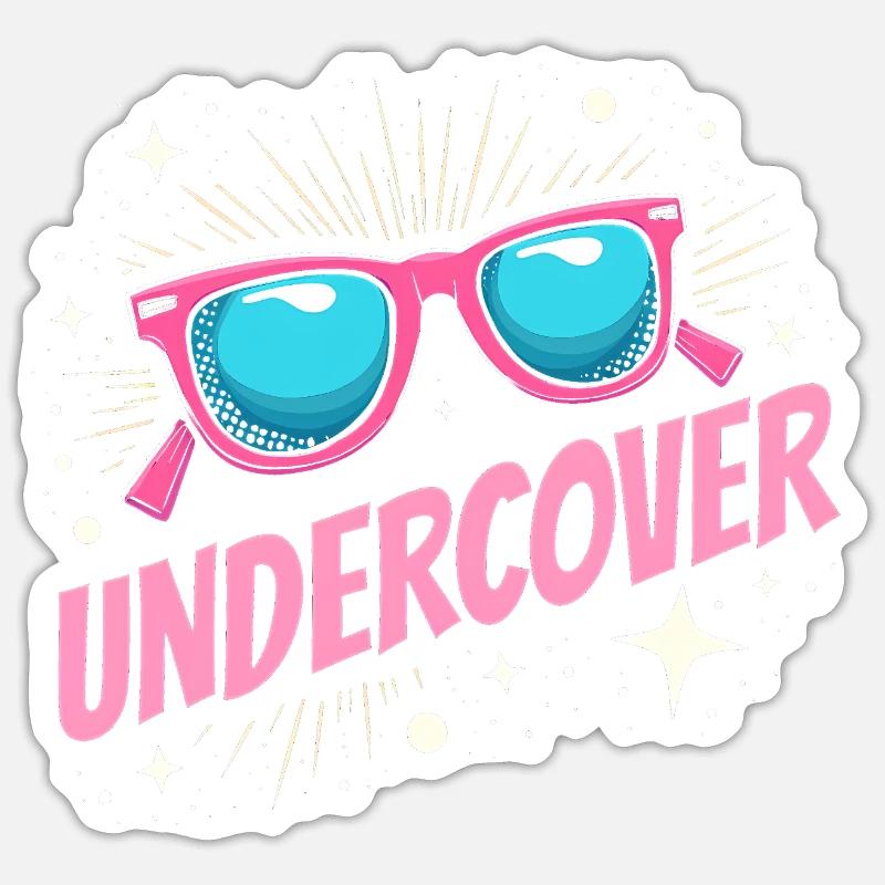 Undercover Costume - Sunglasses Fun - Sticker size S (10 x 10 cm) - white matte