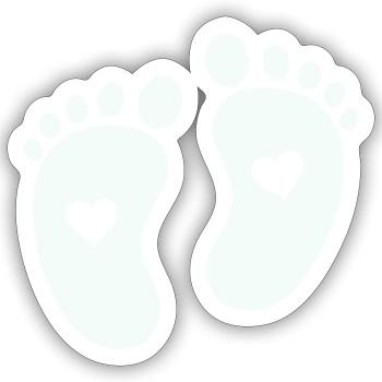 Baby feet - Sticker size S (10 x 10 cm) - white matte - Front