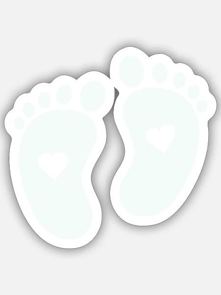 babyfüße - Sticker Größe S (10 x 10 cm) - Mattweiß