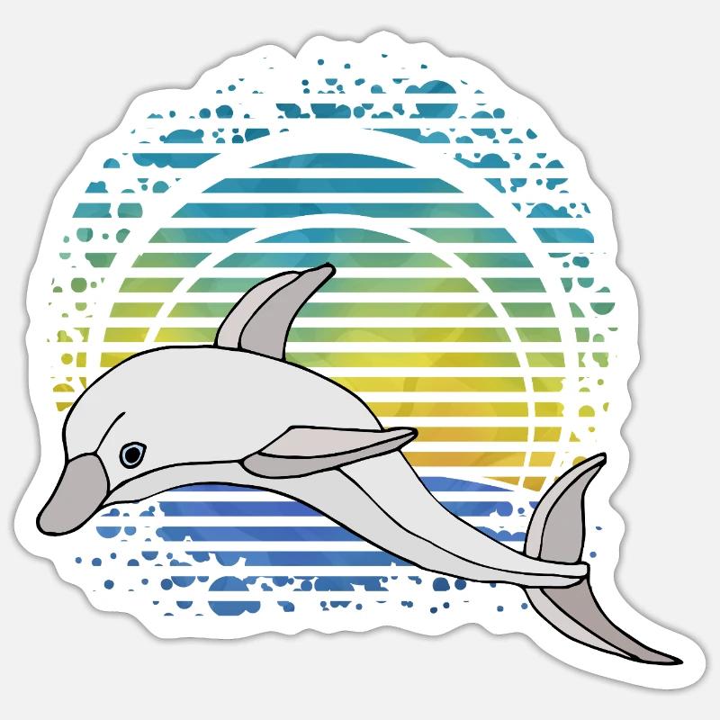 Dolphin - Sticker size S (10 x 10 cm) - white matte
