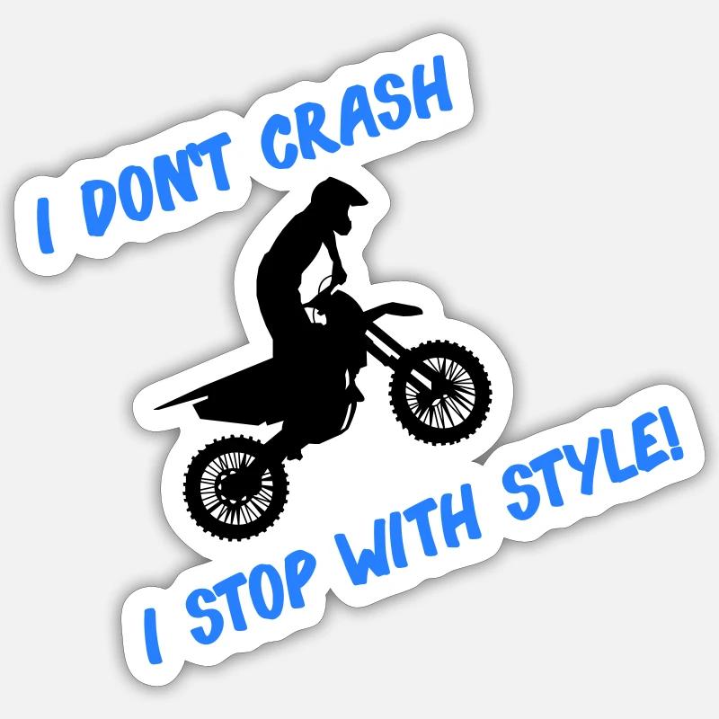 motocross stop with style - Sticker size S (10 x 10 cm) - white matte