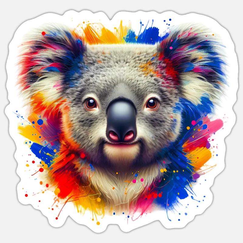 Koala - Sticker Größe S (10 x 10 cm) - Mattweiß