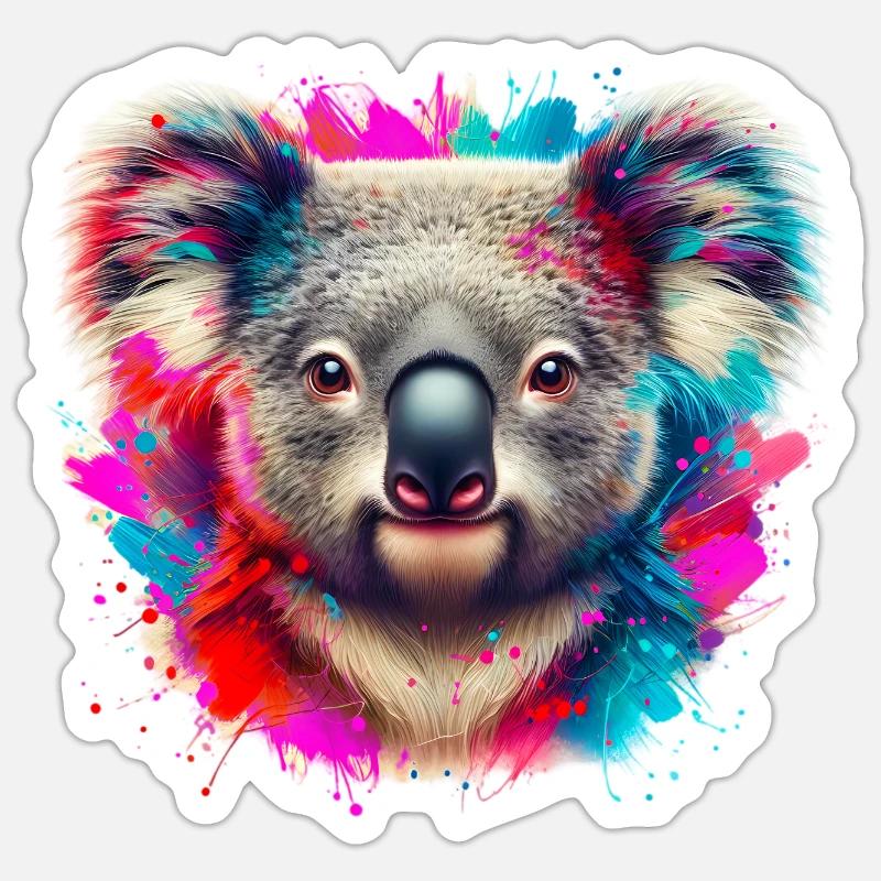 Koala - Sticker taille S (10 x 10 cm) - blanc mat
