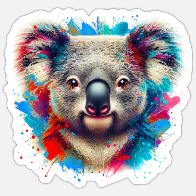 Koala - Sticker Größe S (10 x 10 cm) - Mattweiß