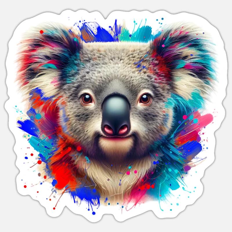 Koala - Sticker Größe S (10 x 10 cm) - Mattweiß
