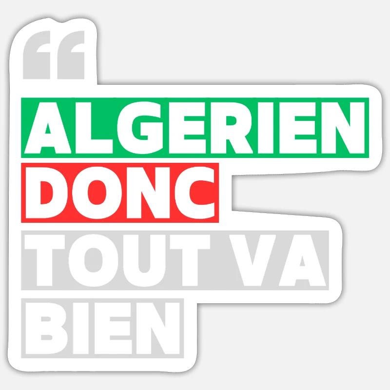 algerien - Sticker taille S (10 x 10 cm) - blanc mat