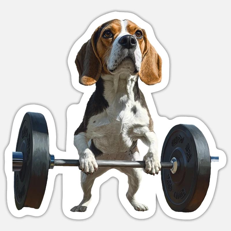 Beagle - Sticker Größe S (10 x 10 cm) - Mattweiß