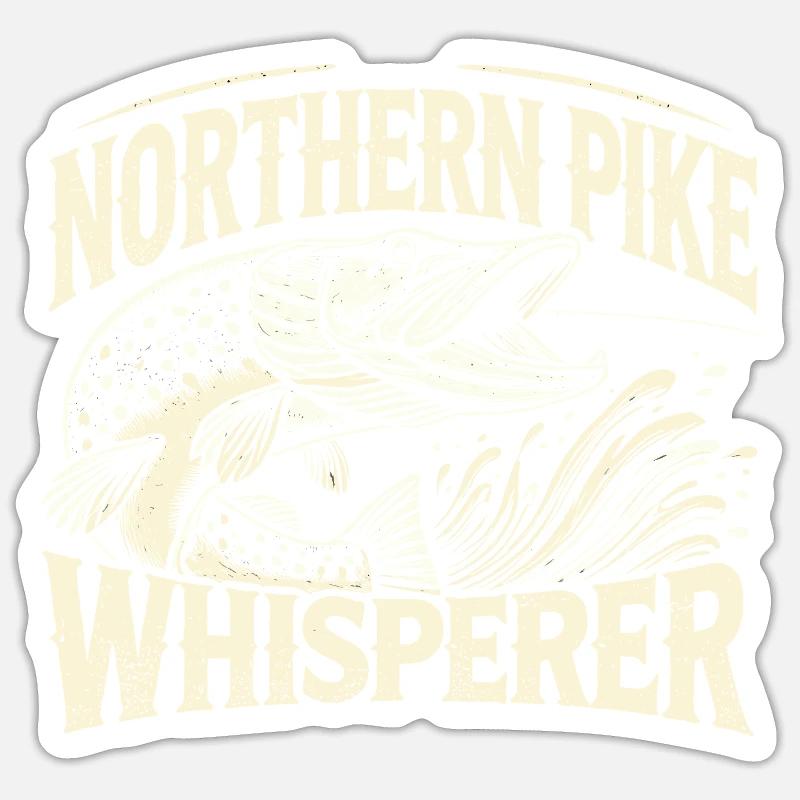 Der Hechtflüsterer - Sticker Größe S (10 x 10 cm) - Mattweiß