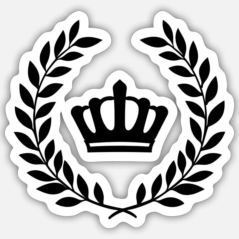 Krone Laurel Sticker Größe S (10 x 10 cm)