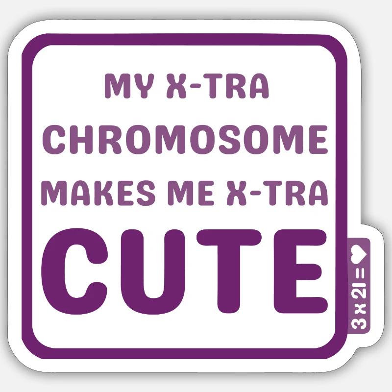 Down syndrome - X-tra Cute - mallow - Sticker size S (10 x 10 cm) - white matte