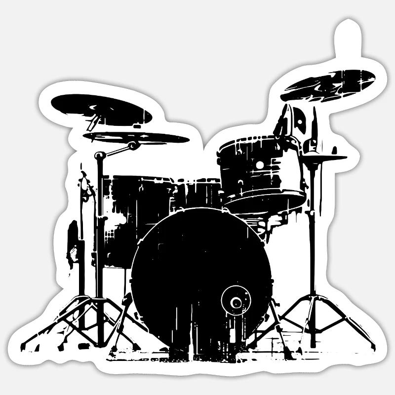 Percussion - Sticker size S (10 x 10 cm) - white matte