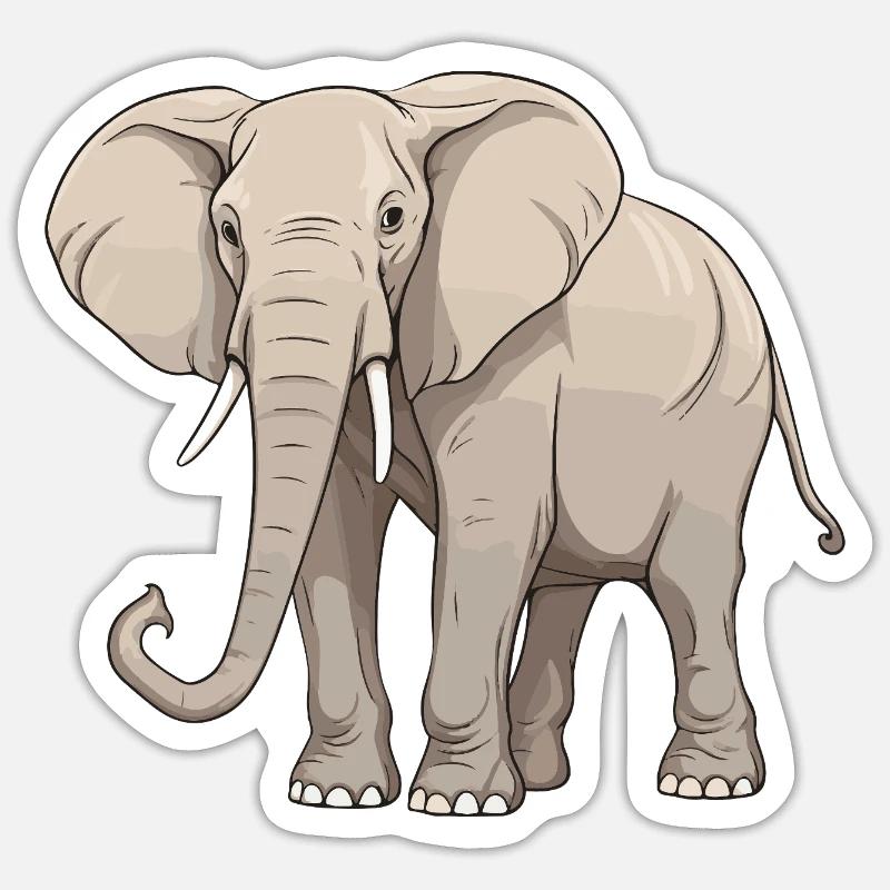 Elephant Animal - Sticker size S (10 x 10 cm) - white matte