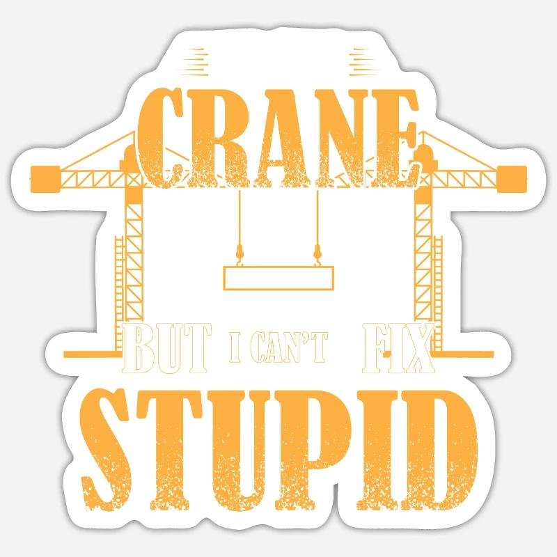 Grue - Sticker taille S (10 x 10 cm) - blanc mat