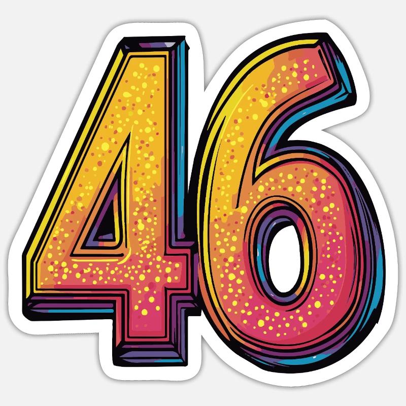 46 Symbole numérique - Sticker taille S (10 x 10 cm) - blanc mat