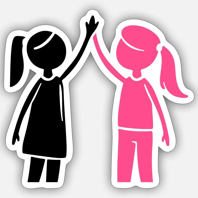 Freundschaft Mädchen Beste Freundin - Sticker Größe S (10 x 10 cm) - Mattweiß