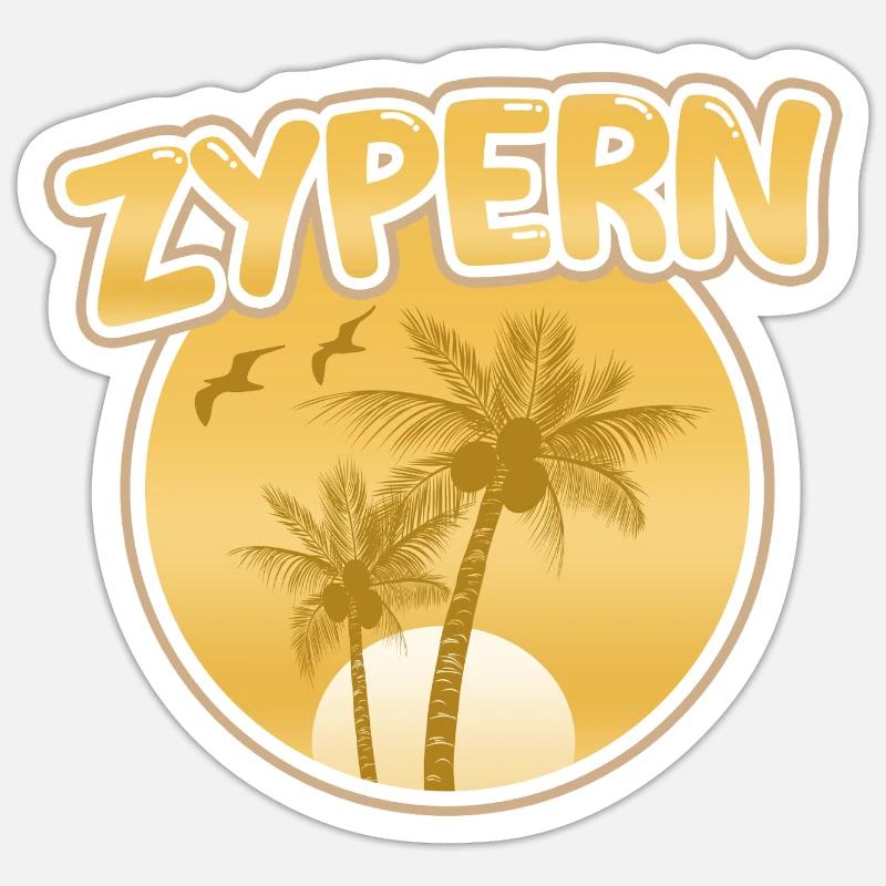 Urlaub Zypern - Sticker Größe S (10 x 10 cm) - Mattweiß