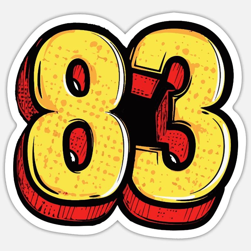 83 Symbole numérique - Sticker taille S (10 x 10 cm) - blanc mat