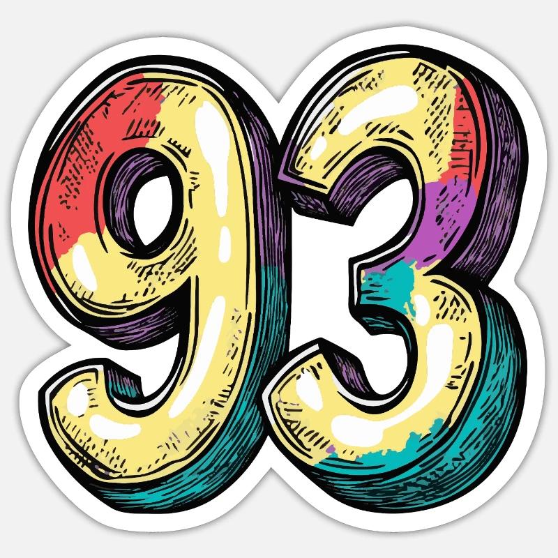 93 Symbole numérique - Sticker taille S (10 x 10 cm) - blanc mat