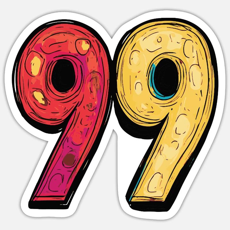 99 Symbole numérique - Sticker taille S (10 x 10 cm) - blanc mat