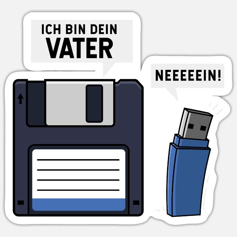 Ich Bin Dein Vater Diskette USB Stick Sticker Größe S (10 x 10 cm)