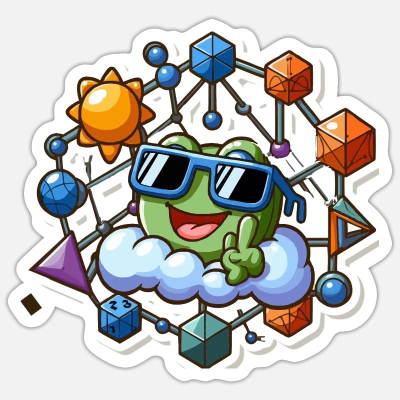 Jeu de mathématiques - Sticker taille S (10 x 10 cm) - blanc mat