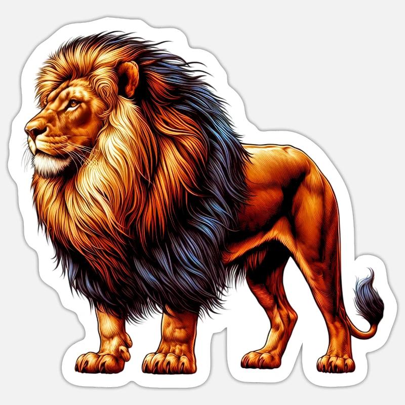 Lion - Sticker size S (10 x 10 cm) - white matte