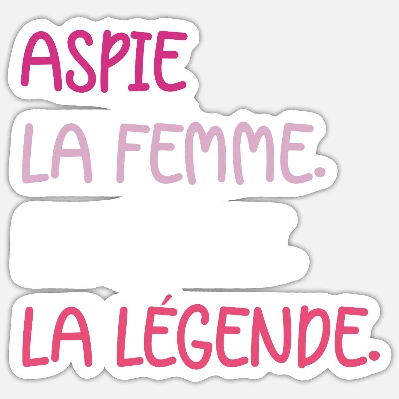 Aspie - Sticker taille S (10 x 10 cm) - blanc mat
