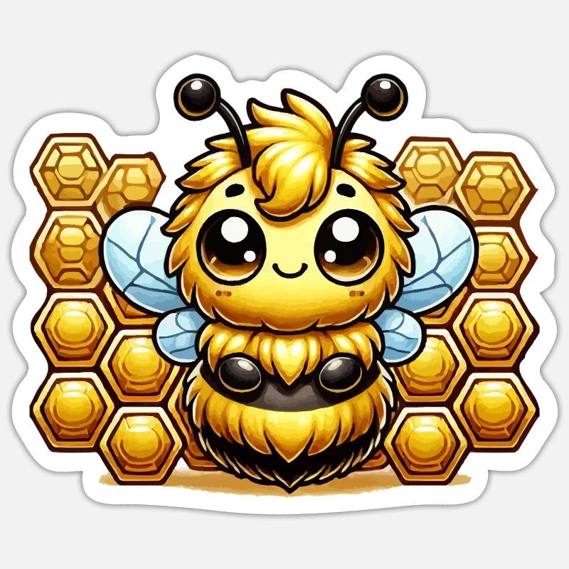 hummel comic waben - Sticker Größe S (10 x 10 cm) - Mattweiß