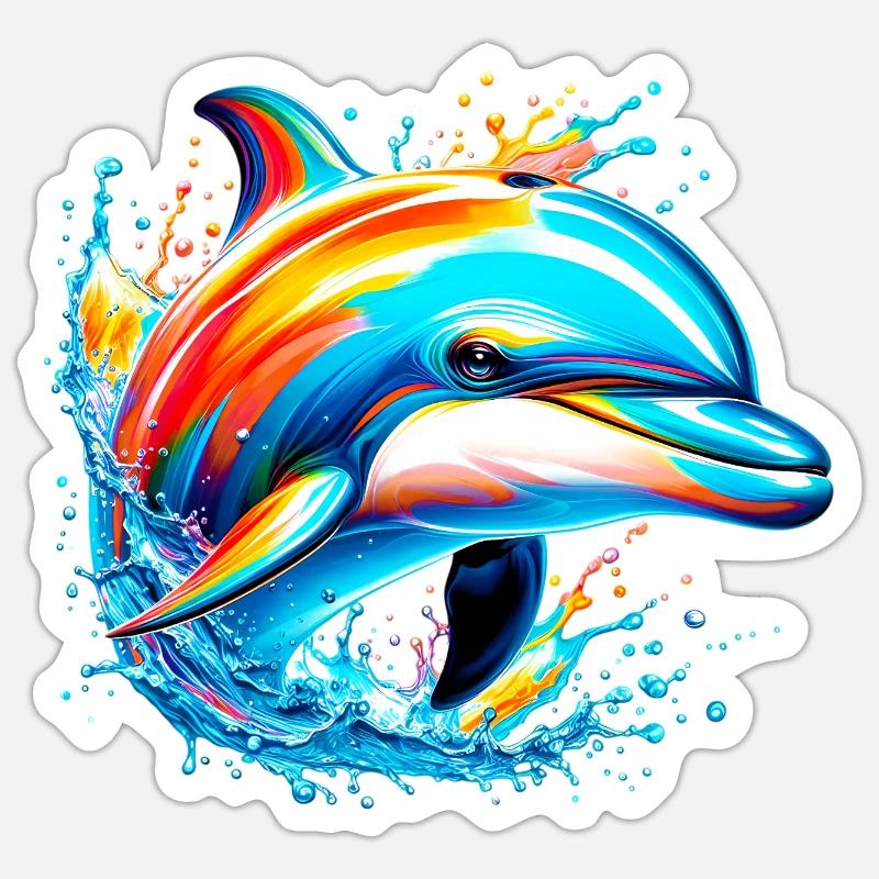 Dolphin - Sticker size S (10 x 10 cm) - white matte