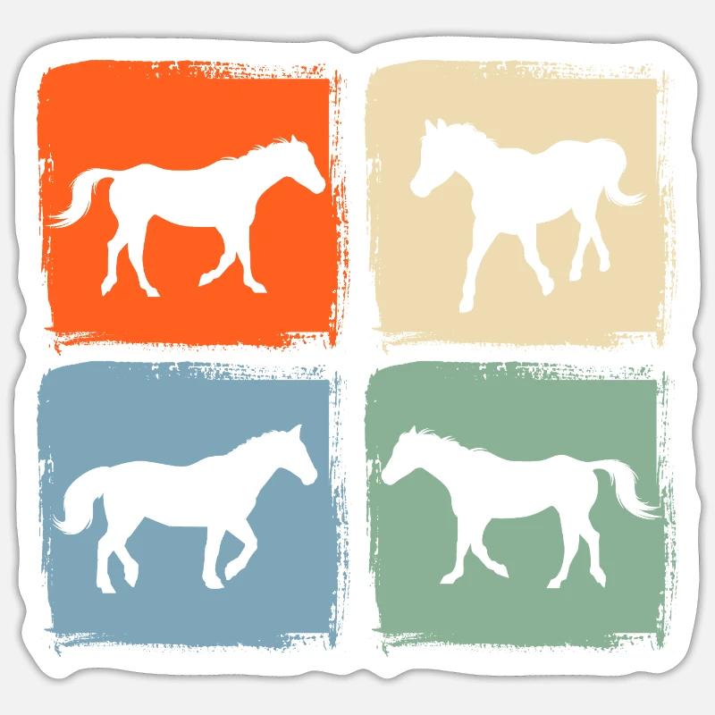 Monter à cheval - Sticker taille S (10 x 10 cm) - blanc mat