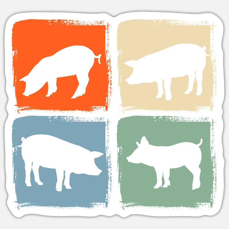 Cochon - Sticker taille S (10 x 10 cm) - blanc mat