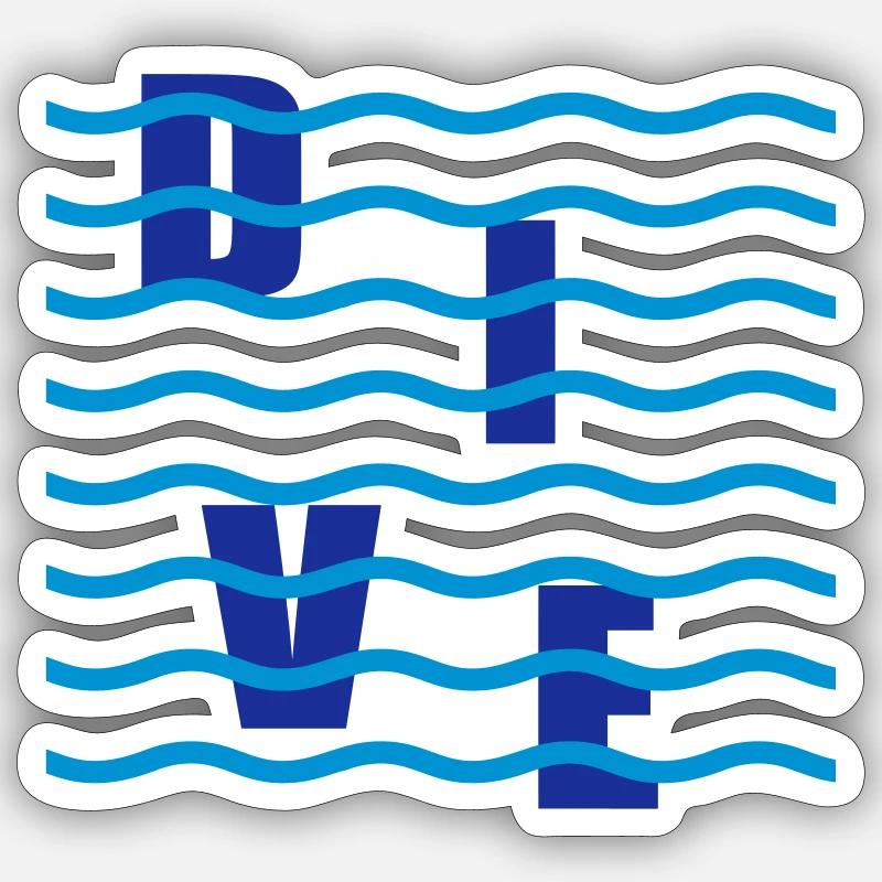 Plonger - Sticker taille S (10 x 10 cm) - blanc mat