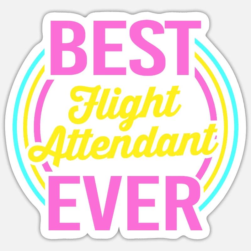 Flugbegleiter Stewardess Sticker Größe S (10 x 10 cm)