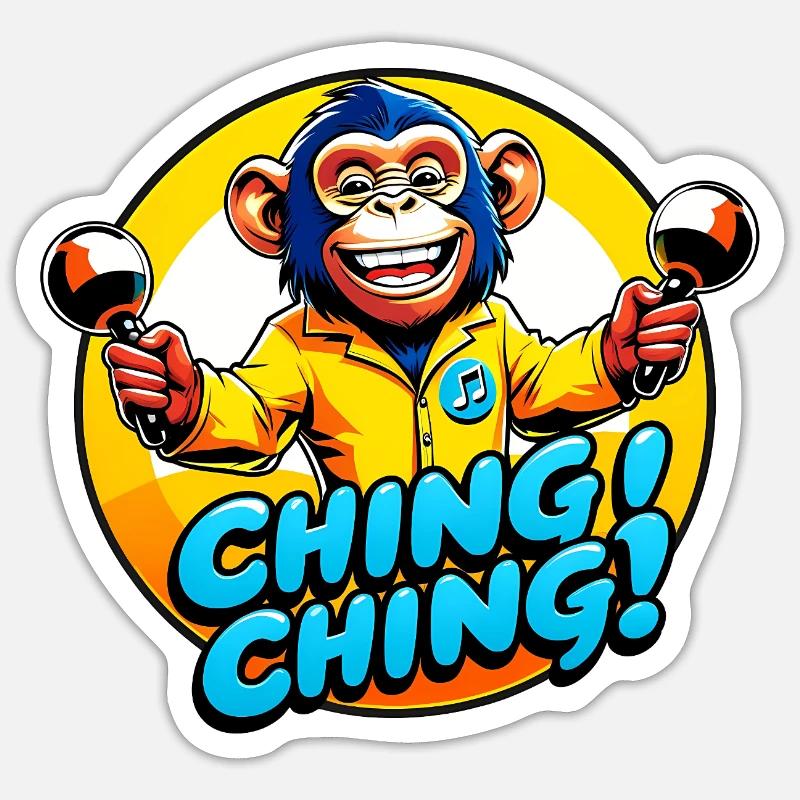 Ching Ching - Sticker size S (10 x 10 cm) - white matte