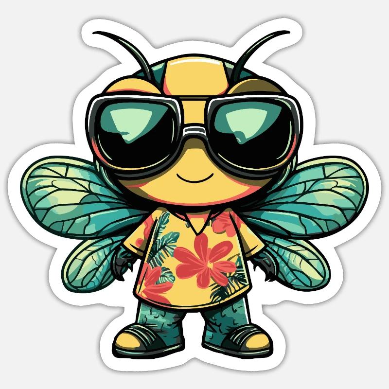 Dragonfly Cool Summer - Sticker size S (10 x 10 cm) - white matte