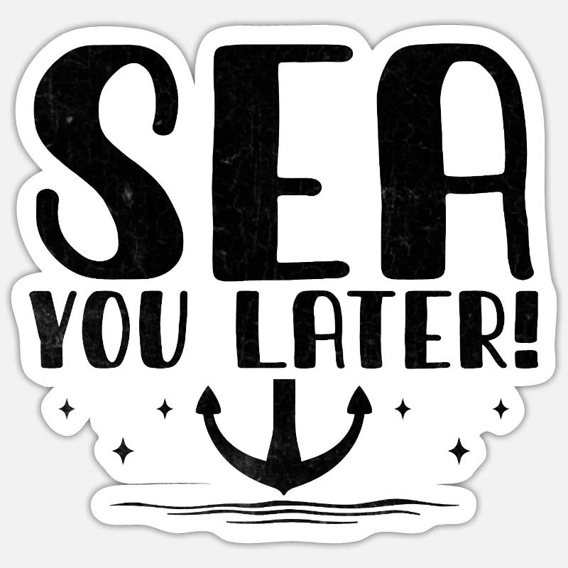 Meer Sie später Paddelboot - Sticker Größe S (10 x 10 cm) - Mattweiß