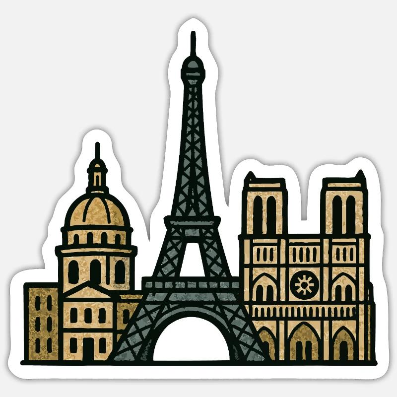 Horizon de Paris - Sticker taille S (10 x 10 cm) - blanc mat