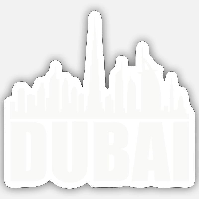 dubai skyline 1 - Sticker Größe S (10 x 10 cm) - Mattweiß
